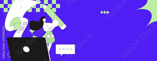 Invite friends to conduct questionnaire flat vector concept operation hand drawn illustration
