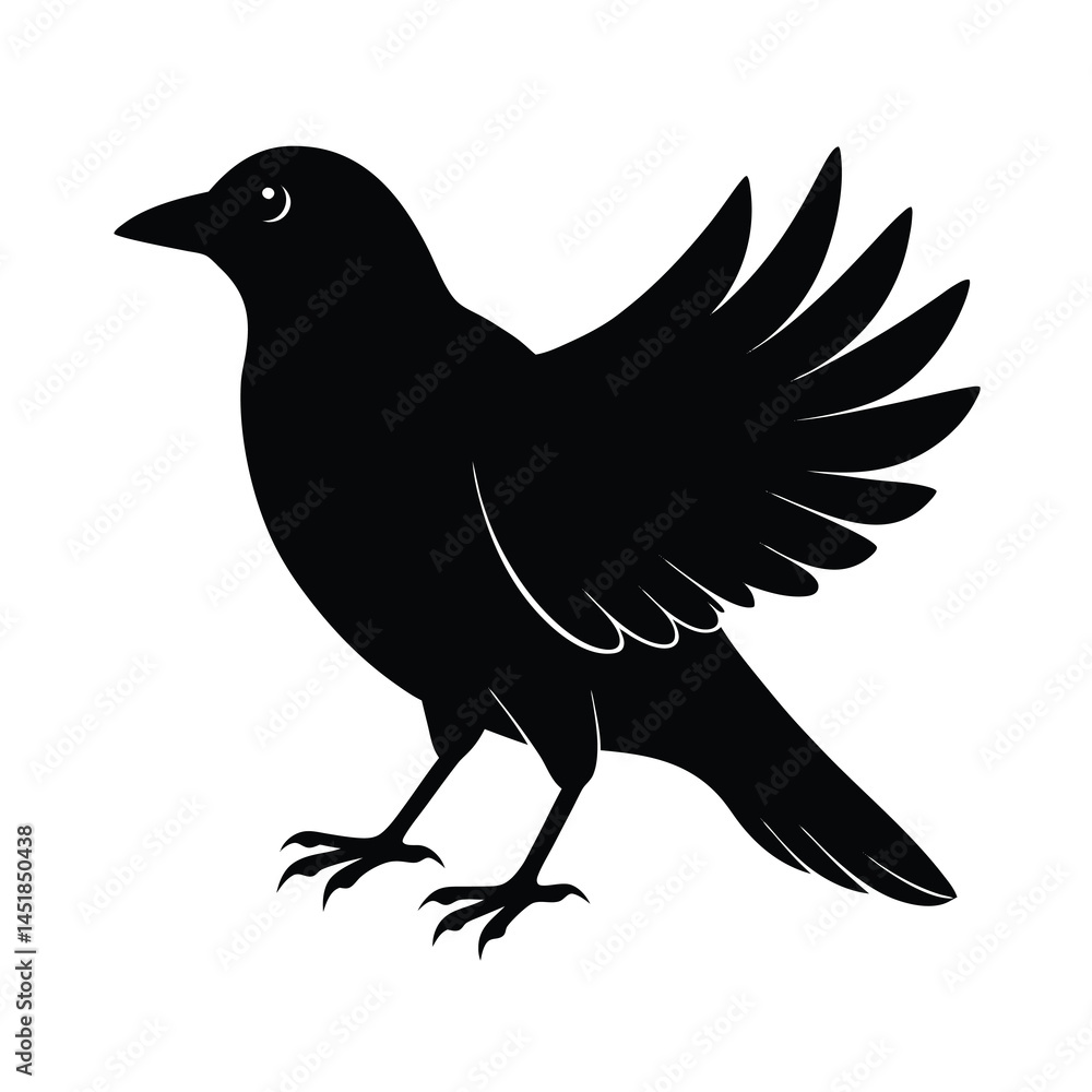 Fototapeta premium Abstract Raven Bird Silhouette Vector Illustration