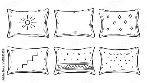 Cotton Pillowcase Line Art Illustration Perfect for Home Decor