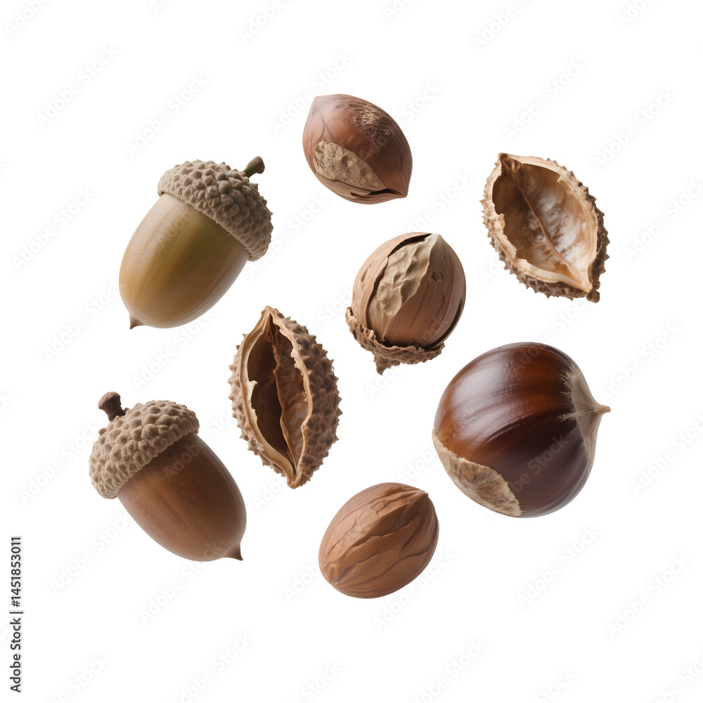 acorns isolated on white acorns isolated on white