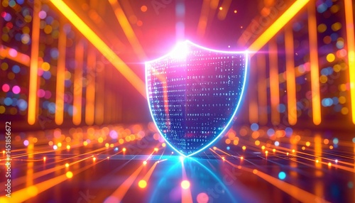 The shield is a promise of safety in the digital realm.  