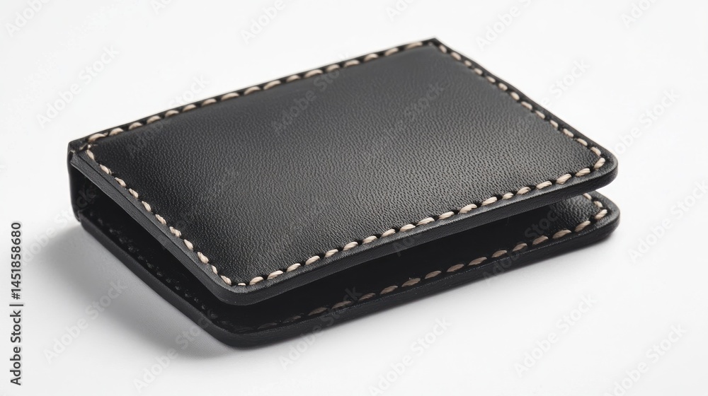 Compact black leather card holder Compact black leather card holder