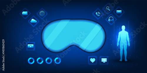VR and AR glasses displaying images of users, representing the operation of virtual reality systems that can create realistic interactive experiences with simulated worlds, suitable for training.