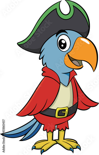 Pirate parrot character mascot logo design