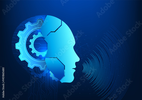 Artificial intelligence that is uttering commands, reflecting Generative AI in creating, controlling, and interacting through intelligent speech. Intelligent systems that communicate and give commands