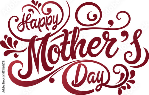 Elegant Happy Mother's Day Calligraphy Design