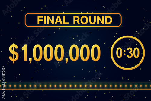 Final game show round with million-dollar prize countdown