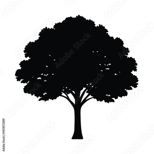 big tree silhouette vector with rich details and 7