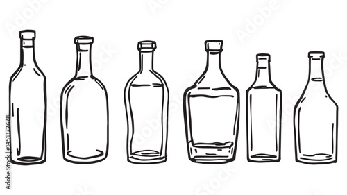 Glass Bottle line art illustration capturing the essence of simplicity