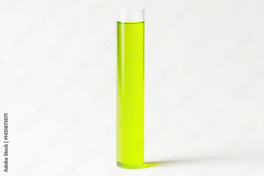 Test tube with green liquid isolated on white background Test tube with green liquid isolated on white background