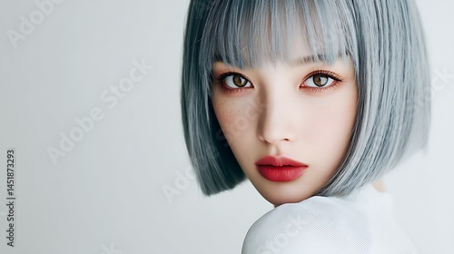 Wallpaper Mural Woman with cool-toned hair and striking makeup Torontodigital.ca