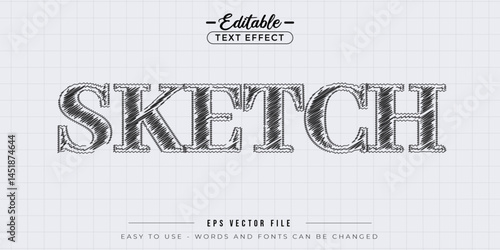 Pencil sketch editable text effect.