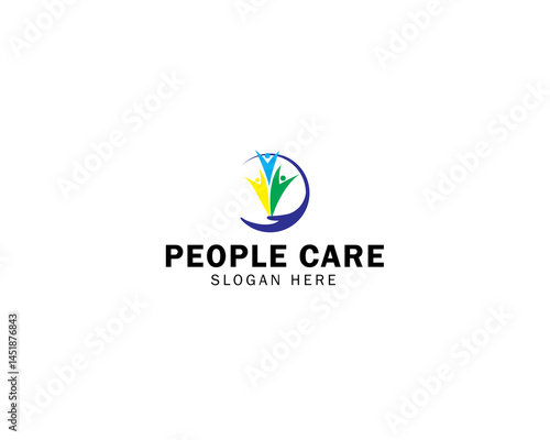 People Care Logo Template. Health Care and Medical Logo Design