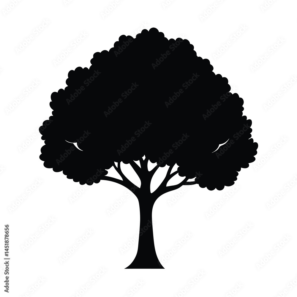 Fototapeta premium classic big tree silhouette vector timeless and c