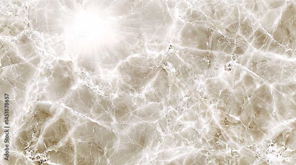 Obraz premium close-up of a freshly cut marble block revealing intricate veining and polished edges. Sunlight reflects off the smooth surface, emphasizing its natural beauty. Copy space at the top. raw marble, 