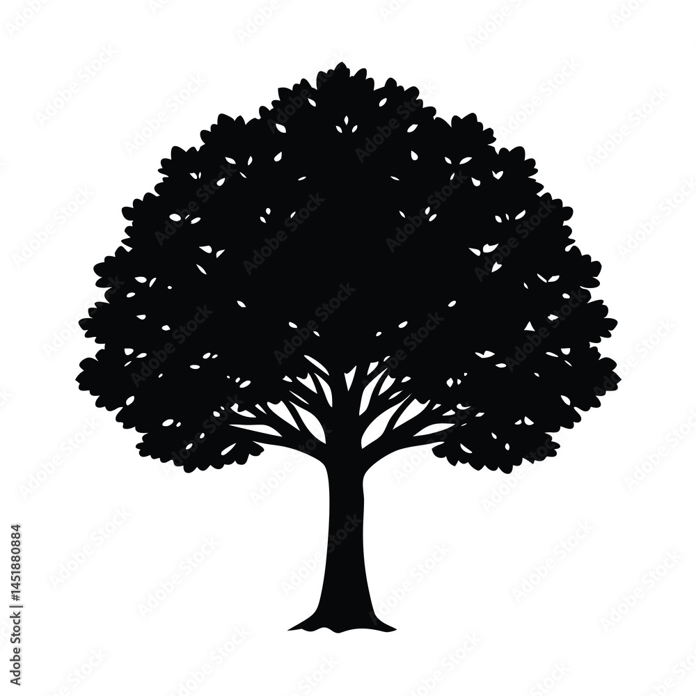 Fototapeta premium detailed big tree silhouette vector dynamic shape