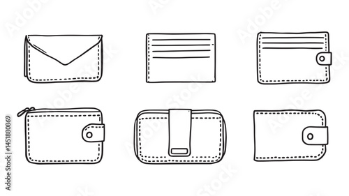 Leather Wallet line art illustrating sleek craftsmanship and timeless appeal