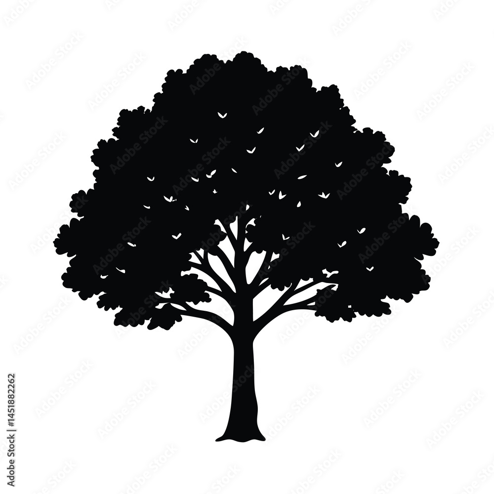 Fototapeta premium large tree silhouette vector minimalistic style