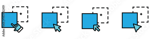 Drag and drop linear icon. icon set. 