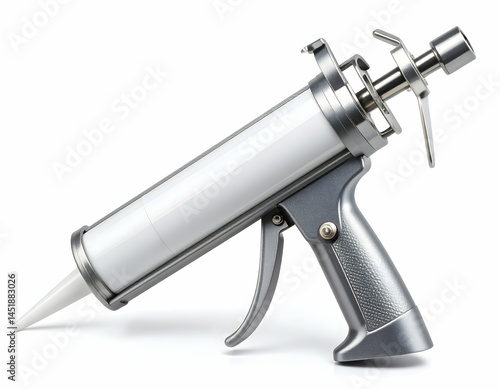 White Caulk Gun On White Background
