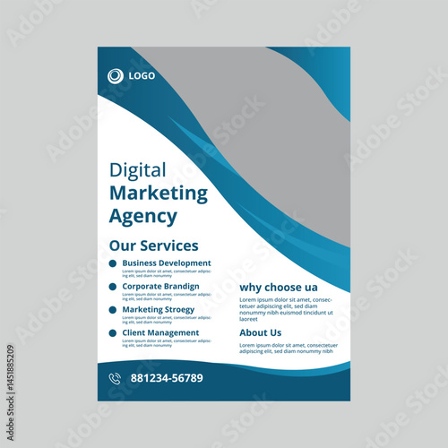 digital marketing agency flyer design template 