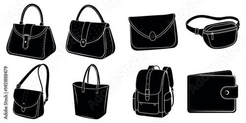Array of Accessory: A collection of beg icons, symbolizing the essentials for a day out. This collection encompasses various types of accessories for different styles and needs.