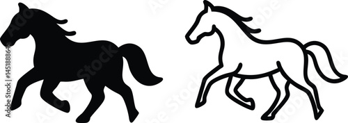 Running horse silhouette vector illustration