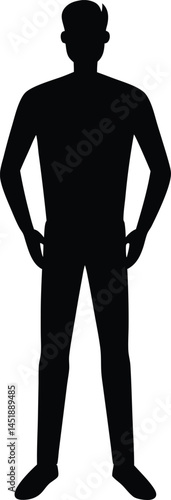 Standing man silhouette vector illustration