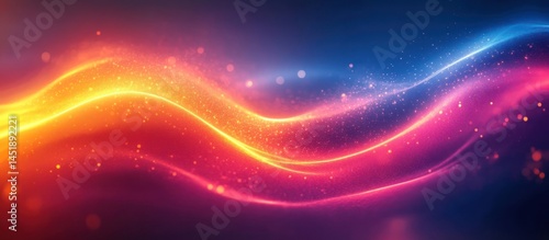 Abstract glowing waves, cosmic backdrop