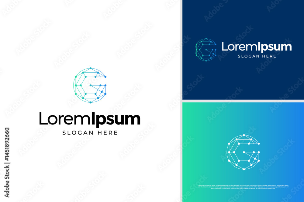 Fototapeta premium Letter G technology logo concept creative. Initial G digital logo design template