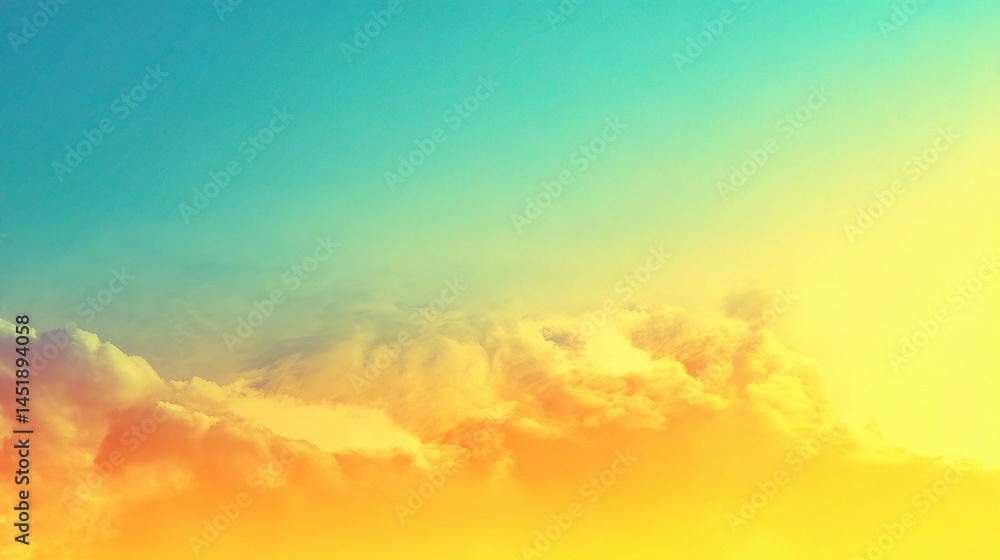 Soft Gradient Sky Transitioning from Blue to Yellow at Dusk