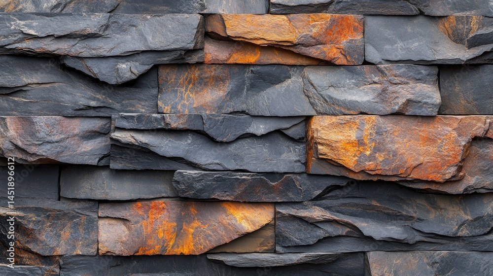 Exterior stone wall featuring dark and reddish-brown stones. Exterior stone wall featuring dark and reddish-brown stones.