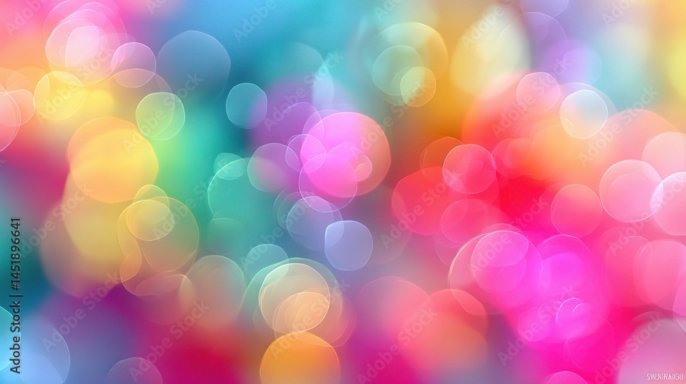 Vibrant Multicolored Abstract Bokeh Background for Creative Use