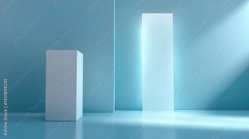 Minimalist Digital Product Display on Smooth Stone Background