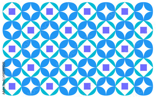 seamless geometric pattern with triangles. Design vector geometric pattern in vibrant blue. Ethnic graphic design. Background and wallpaper in ethnic style. Seamlees pattern with geometric flower