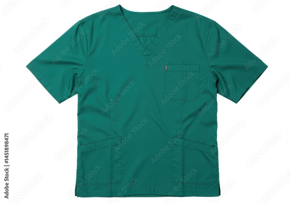 Green medical scrub top isolated on white background Green medical scrub top isolated on white background