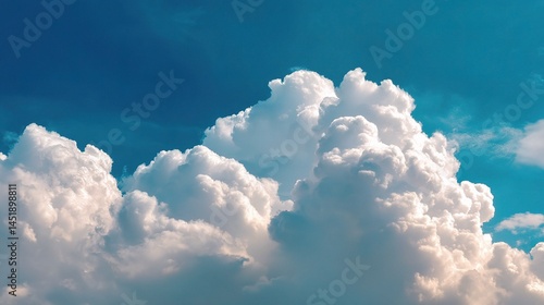 Obraz na płótnie Fluffy Cumulus Clouds Floating in a Bright Blue Sky w salonie