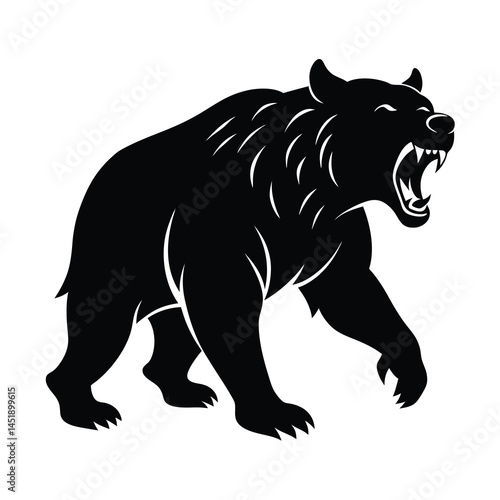 silhouette of dangerous grizzly bear attacking 5