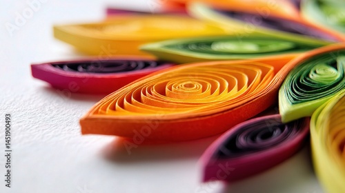 Obraz na płótnie Close-Up of Vibrant Paper Curls in Radial Floral Arrangement w salonie