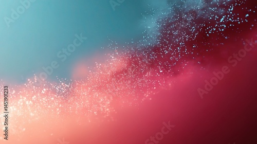Obraz na płótnie Bright Coral Pink and Teal Gradient with Light Particles w salonie