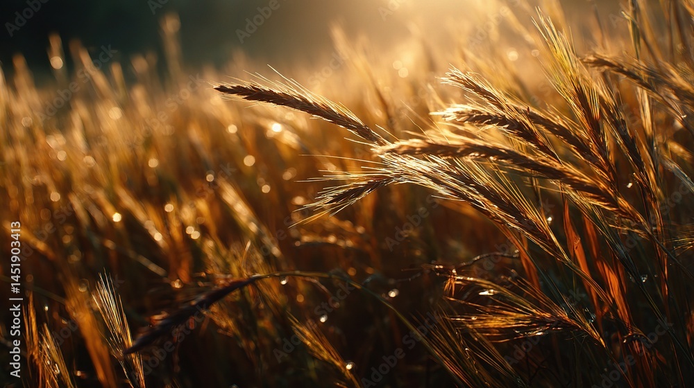 Sunlight Shimmering Through Tall Wheat Grass in a Golden Field