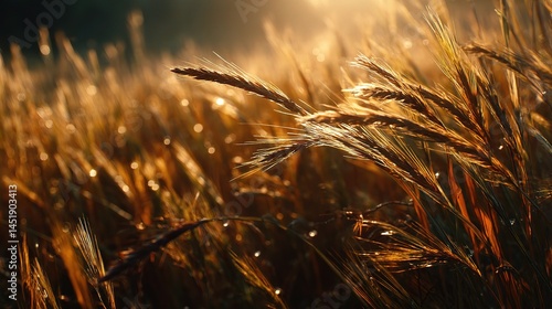 Obraz na płótnie Sunlight Shimmering Through Tall Wheat Grass in a Golden Field w salonie