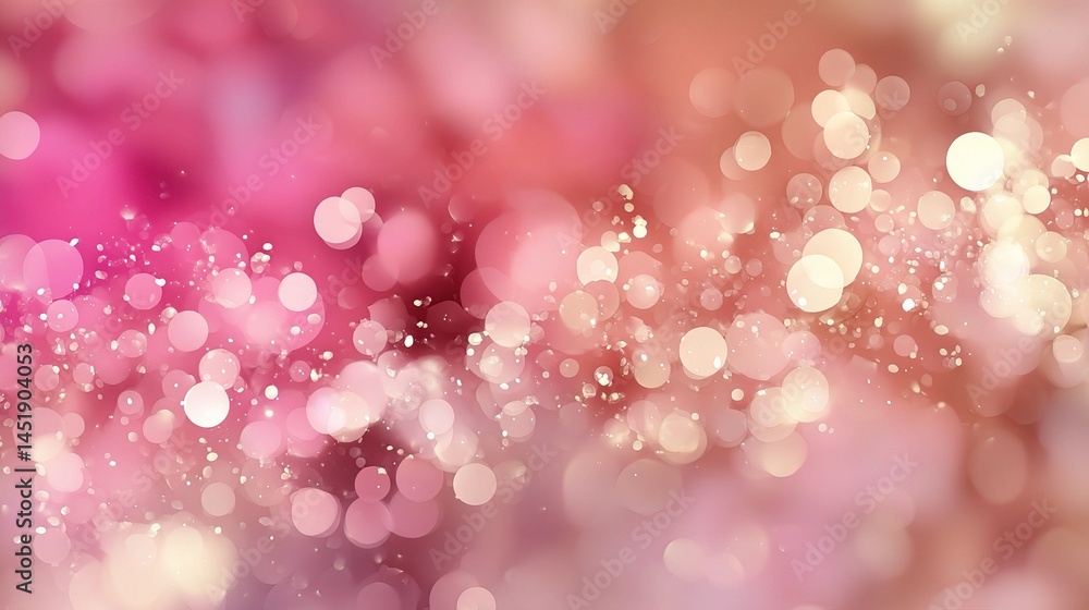 Soft Pink Gradient Bokeh with Rose and Cream Dots Background