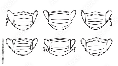 Surgery Mask line art illustration reflects calm and sterile care