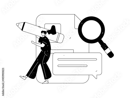 Invite friends to conduct questionnaire flat vector concept operation hand drawn illustration
