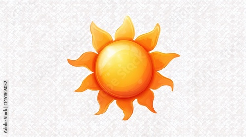 Obraz na płótnie Bright Glowing Sun Icon in Flat Style Isolated on Transparent Background w salonie