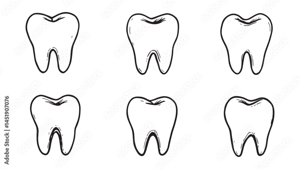 tooth line art abstract clean dental design simple contour shape tooth line art abstract clean dental design simple contour shape