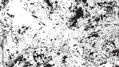 Wallpaper Mural map with roads and streets, Poland. Vector outline illustration. grunge, vector map with crack, highways and streets Torontodigital.ca