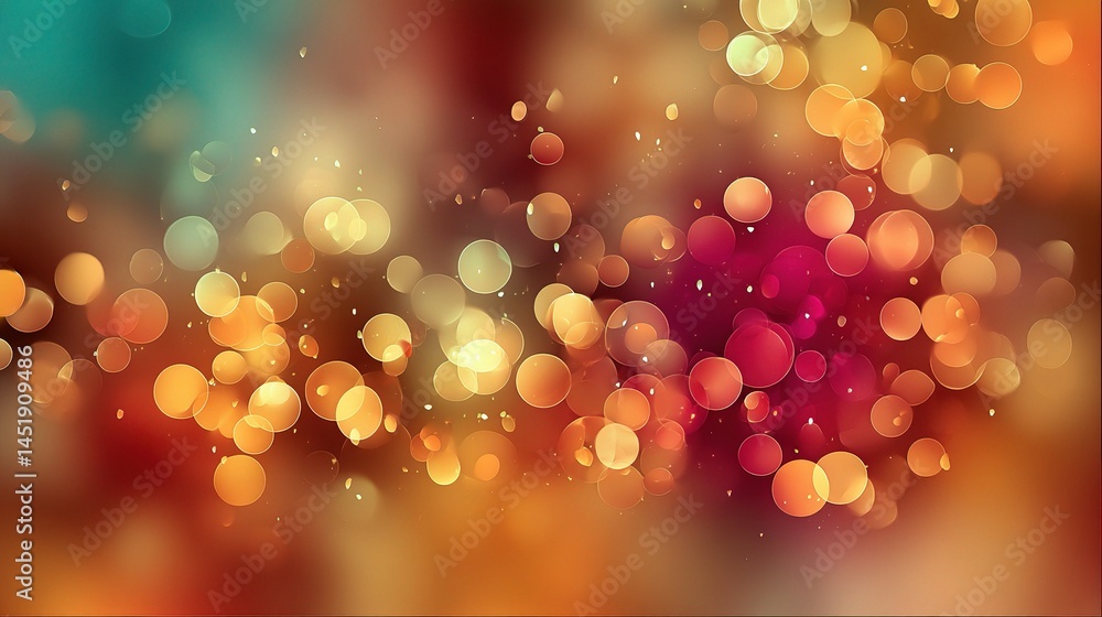 Colorful Blurred Bokeh Background with Warm Tones for Creative Use