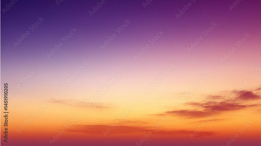 Tranquil Warm Evening Sky with Smooth Color Gradient at Dusk